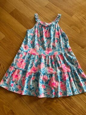 Floral Tiered Sundress in Blue and Pink